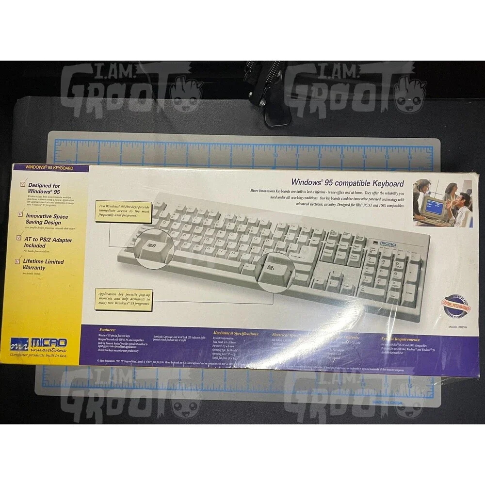 Micro innovations Windows 95 Keyboard PS/2 Analog 1997 Tactile Vintage